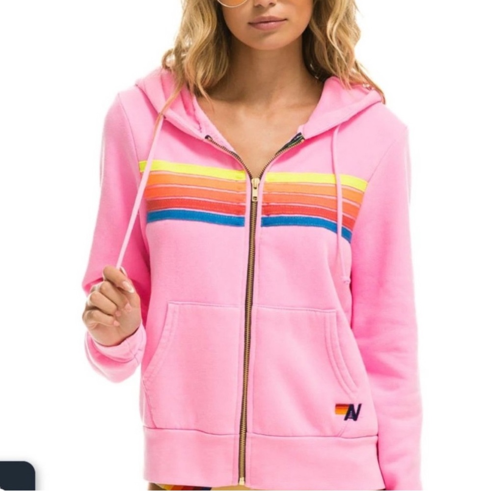 Aviator Nation Neon Stripe Hoodie
